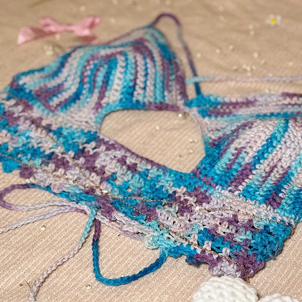 Multicolor Crochet Halter Top